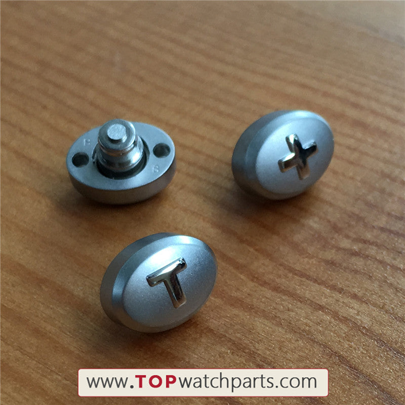 titanium button "T""+"""pusher fit Tissot Touch Collection 43.6mm
