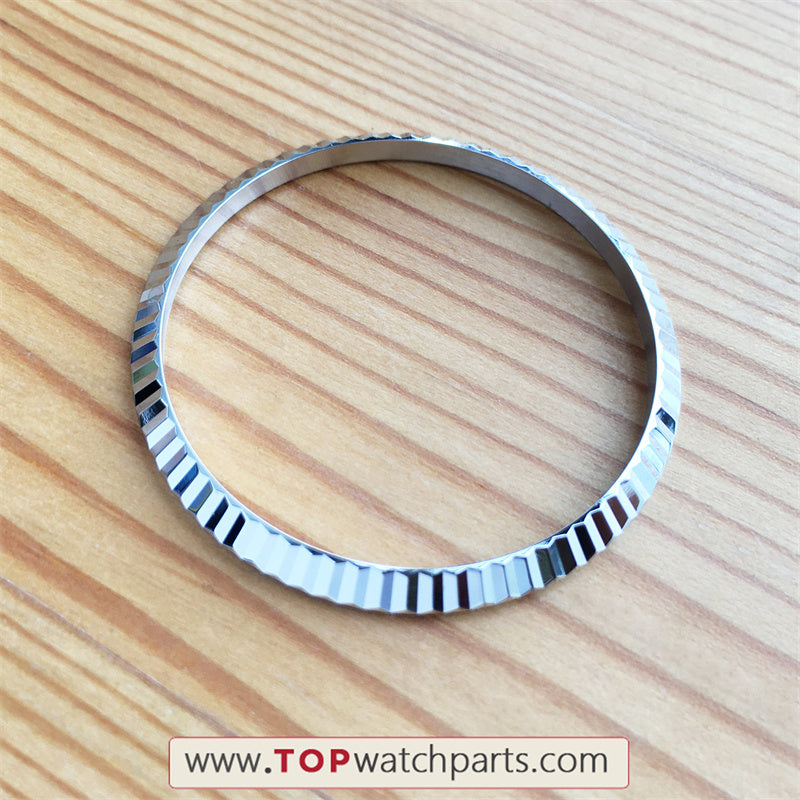 steel engine Turn Fluted bezel insert dog toothed ring bezel pad for Rolex Datejust 36mm watch - topwatchparts.com