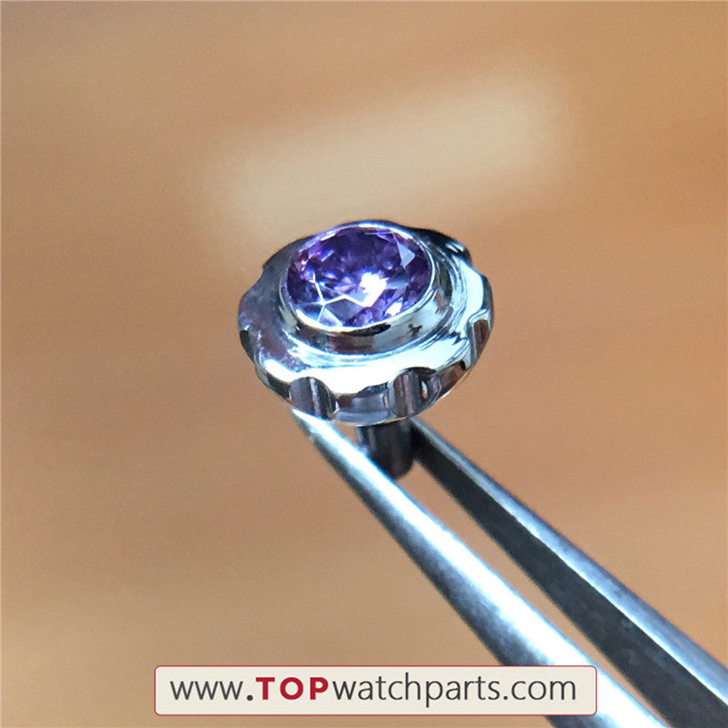 Purple gemstones watch crown for Chopard IMPERIALE 40mm watch - topwatchparts.com