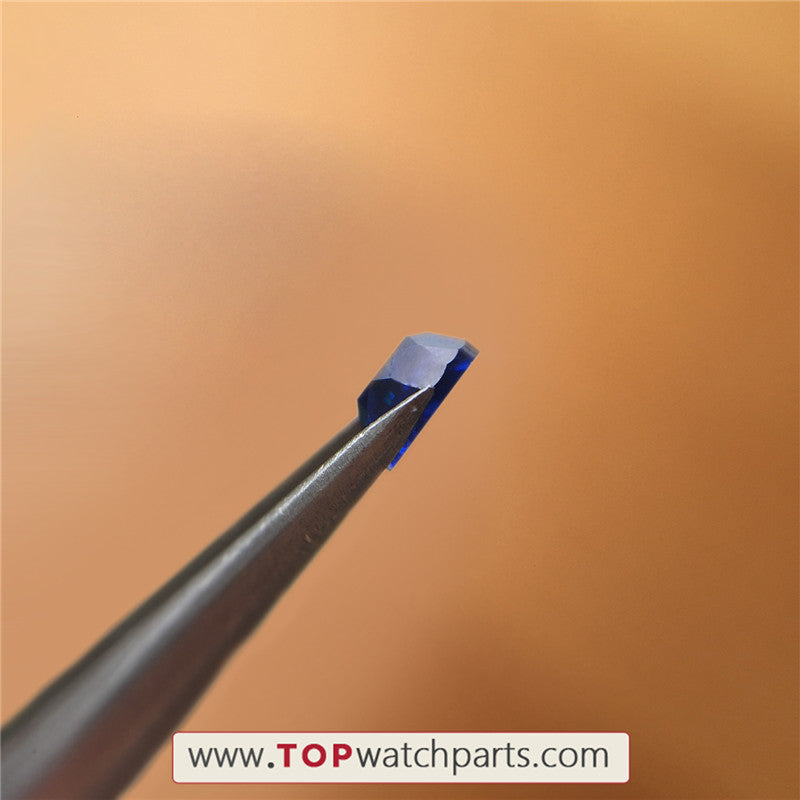 watch crown blue sapphire crystal for Cartier Tank automatic watch parts W53300 - topwatchparts.com