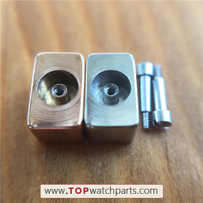 silvery &rose gold color watch  pusher push button for Repossi watch - topwatchparts.com