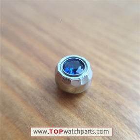 blue sapphire crystal crown for Chopard Happy Diamonds 36mm watch - topwatchparts.com