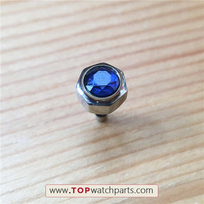 Steel double waterproof Sapphire Crystal watch crown for Calibre de Cartier 42mm watch - topwatchparts.com