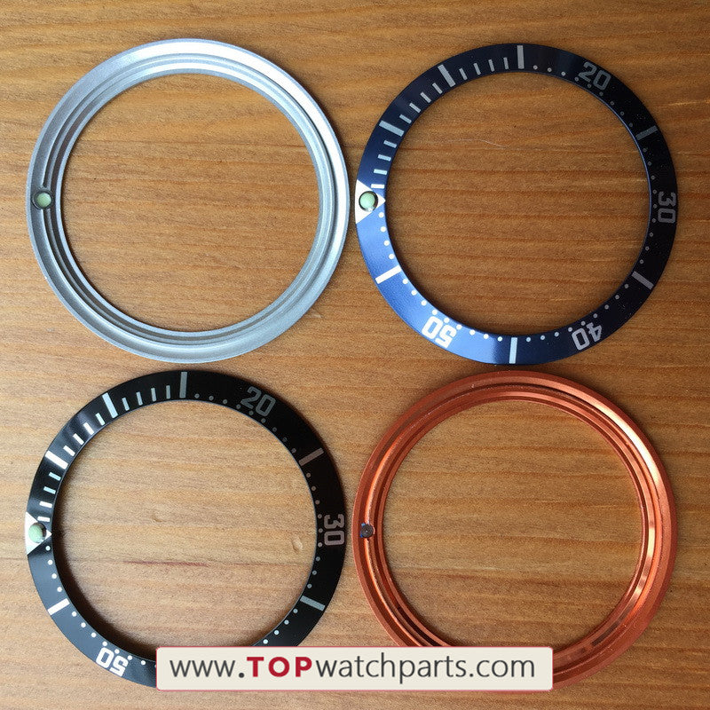 38mm Luminous Aluminum watch bezel insert for Omega Seamaster automatic watch case parts - topwatchparts.com