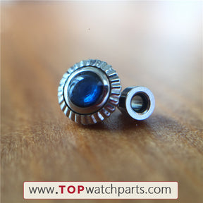 Steel Sapphire watch crown for Raymond Weil lady's 35mm watch - topwatchparts.com